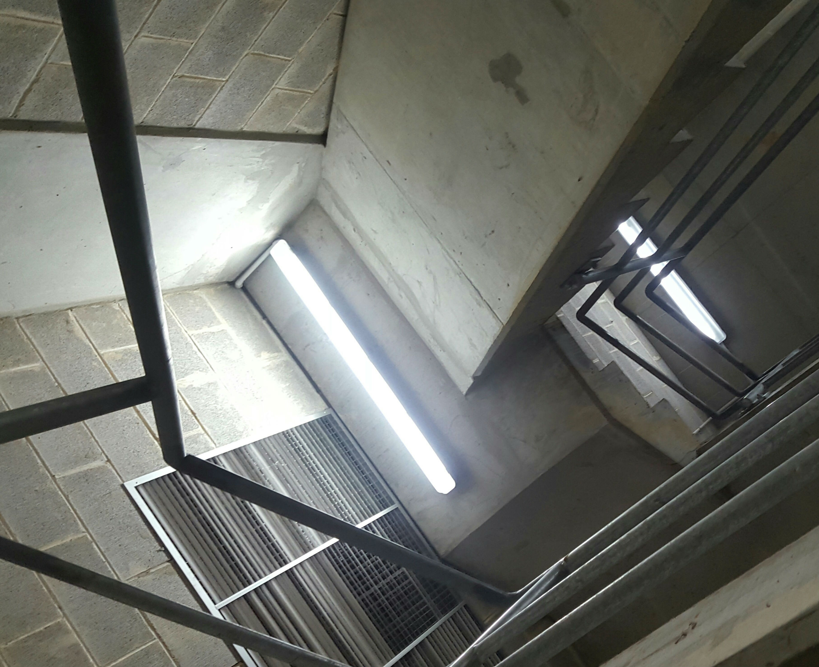 LED lighting in fire stairs of undercover carpark